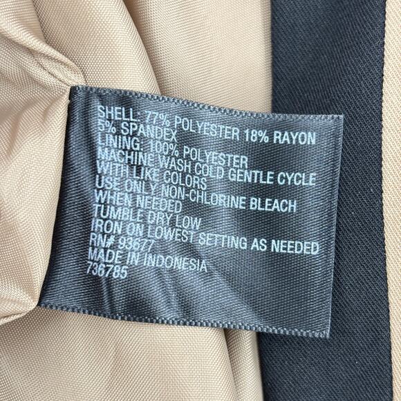 Worthington Faux Wrap Skirt Womens Size 18 Tan Black Side Zip Pencil - Picture 9 of 9